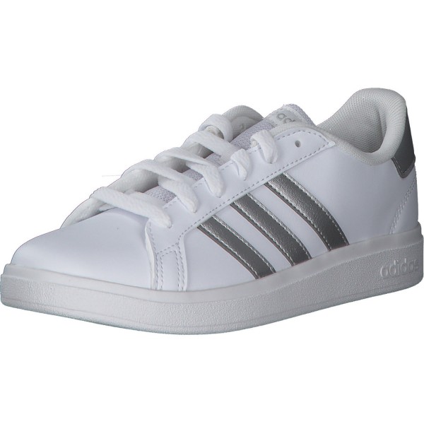 Adidas Core Grand Court 2.0 K, Sneakers Low, Damen, Weiß (Weiß/Silber)